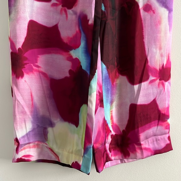 ZARA Satin Floral Print Palazzo Pant Trousers - Picture 8 of 16